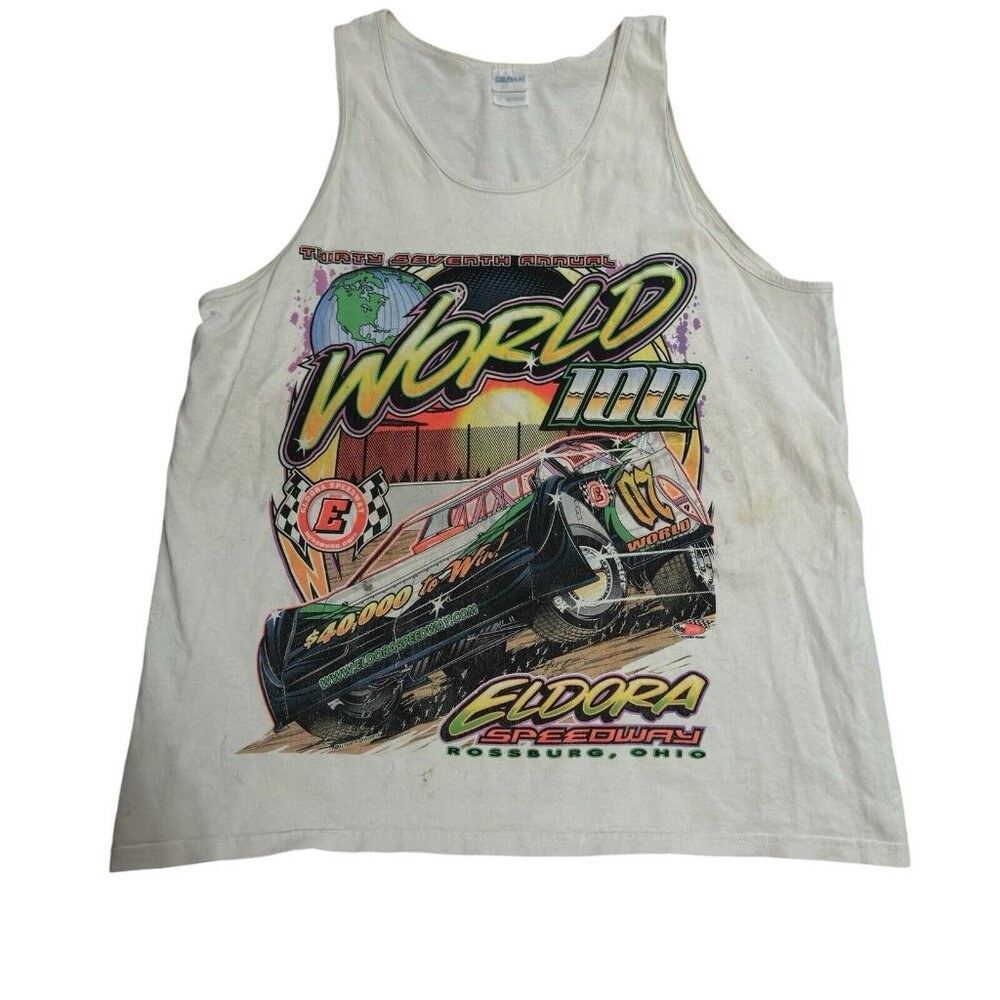 2007 Eldora Speedway World 100 Tank Top XL 37 Annual Past Winners